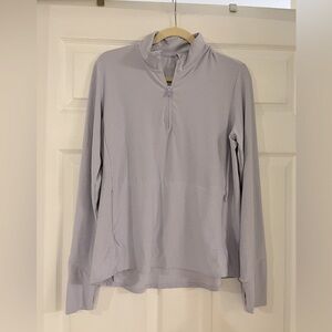 Market & Spruce Women's Quarter-Zip Thumbhole Active Pullover Lilac‎ XL SPF 40​